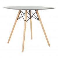 OSP Home Furnishings ALNDT-2 Allen Dining Table in Grey with Wood Legs
